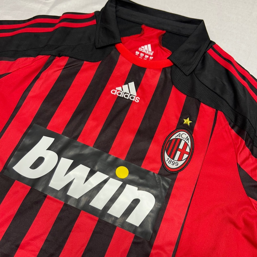Adidas AC Milan 2008-2009 Home Jersey Bwin Red Black Mens 2XL ClimaCool - Picture 6 of 11